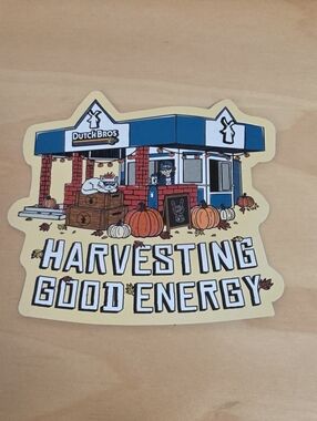Dutch Bros Blue & Yellow Fall Harvest Sticker